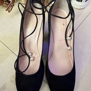 Kate Spade Black Suede Block Heel